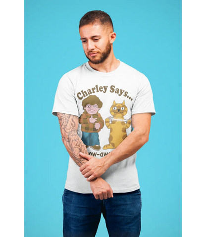Charley Says "Meow" Retro TV Safety Advert T-shirt - Unisex