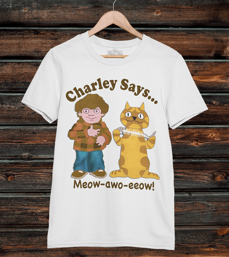 Charley Says Meow Unisex T-Shirt | Retro Safety Advert