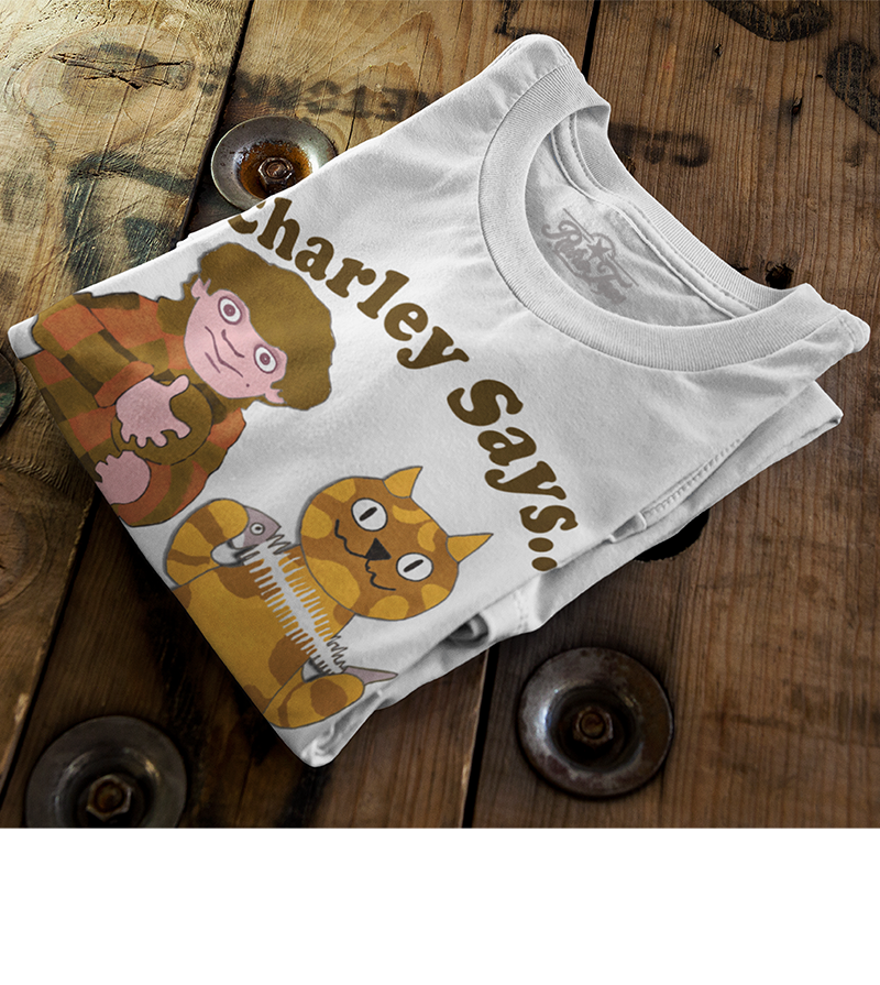 Charley Says Meow Unisex T-Shirt | Retro Safety Advert