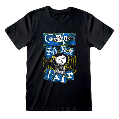 Coraline - So Not Fair Black T-Shirt