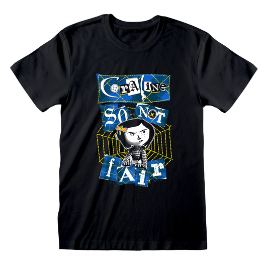 Coraline - So Not Fair Black T-Shirt