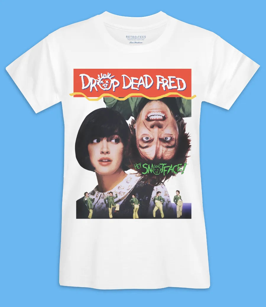 90s Movie poster Drop Dead Fred T-shirt white short sleeve