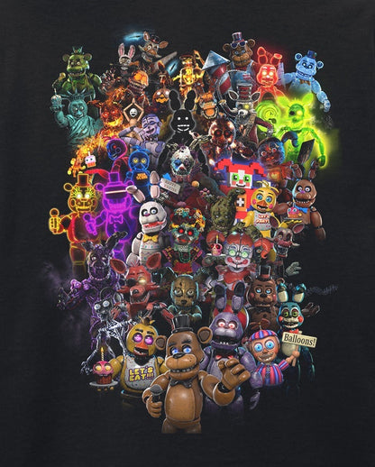 Five Nights at Freddy's - All Characters Black T-Shirt