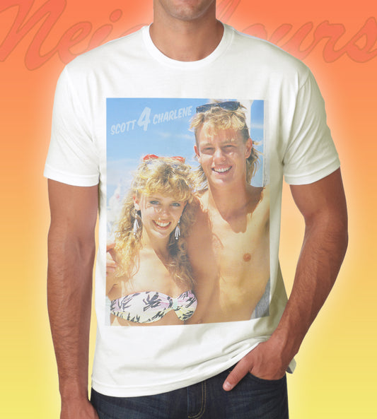 Neighbours Scott & Charlene Beach Photo T-Shirt | Retro Summer Print