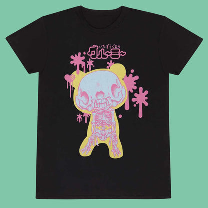 Gloomy Bears Painted Skeleton Black short sleeve T-Shirt Unisex Men's Women's Officially Licenced