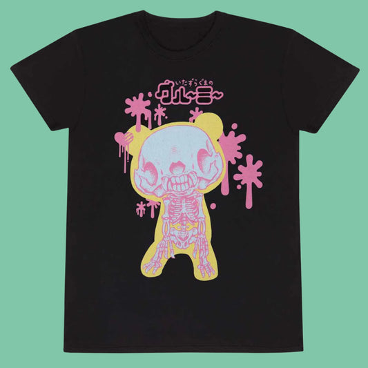 Gloomy Bears Painted Skeleton Black short sleeve T-Shirt Unisex Men's Women's Officially Licenced
