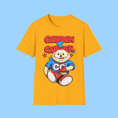 Golden Yellow t-shirt with cartoon character 'Gordon The Gopher' and text 
