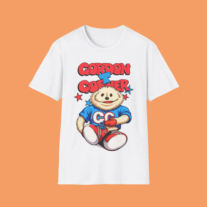 White t-shirt with a cartoon character and 'Gordon T Gopher' text 