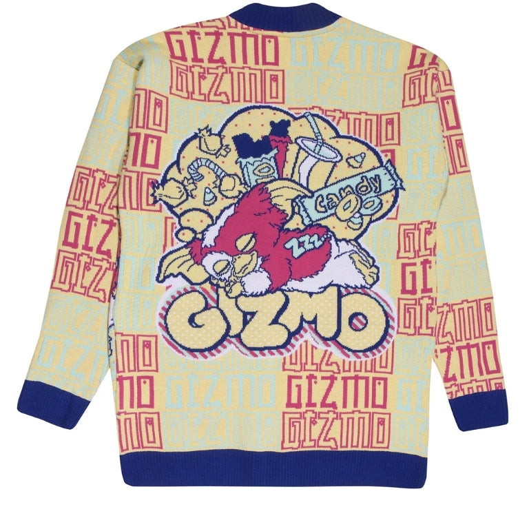 Sweater with 'Gizmo' graphic design on a white background