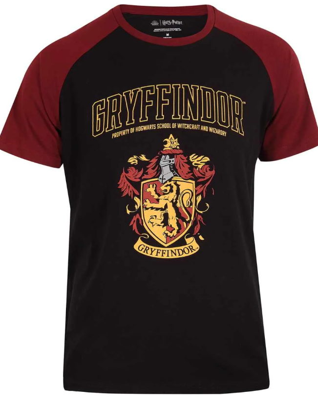 HARRY POTTER - GRYFFINDOR HOUSE CREST - RAGLAN UNISEX T-SHIRT