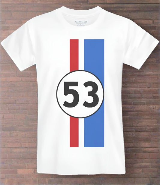 Herbie inspired "53" Unisex White T-shirt
