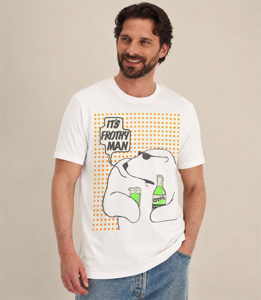 Frothy Man Retro Drinks Advert Unisex T-Shirt