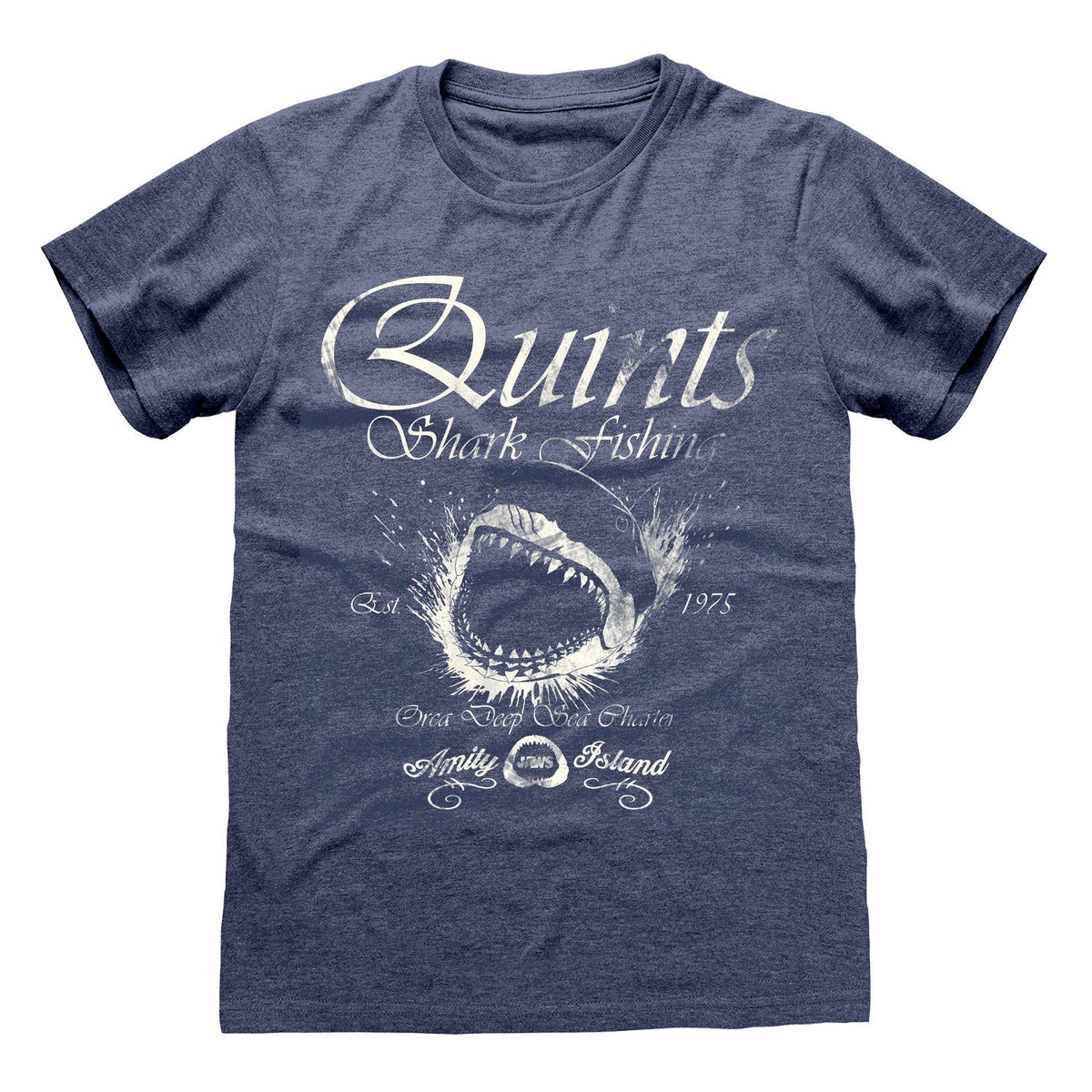 Jaws - Quints Vintage Heather Navy T-Shirt