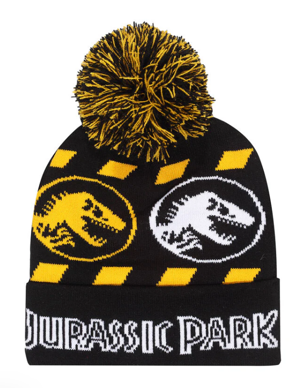 JURASSIC PARK Retro Movie Hazard Pom-Pom Beanie