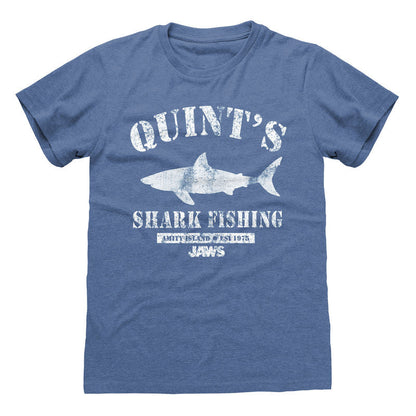 Jaws - Quints Shark Fishing Heather Blue T-Shirt
