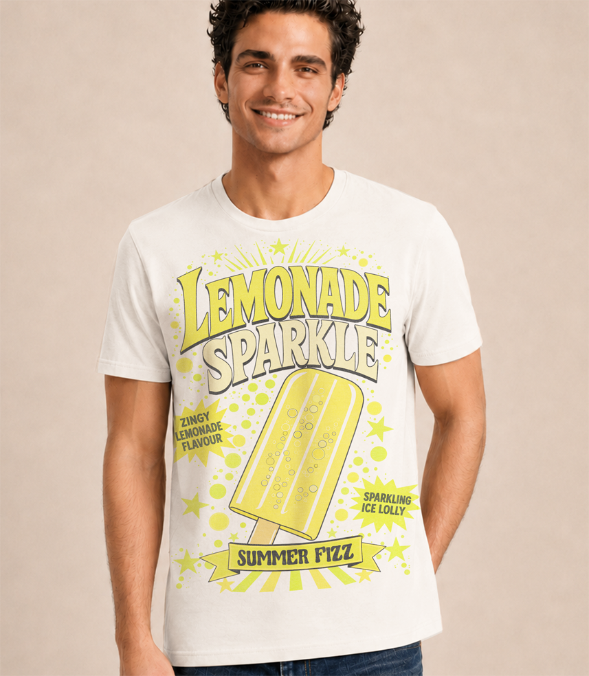 Retro Lemonade Sparkle Ice Lolly Unisex Men's T-Shirt