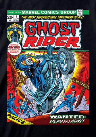 Comic book cover of Ghost Rider with superhero elements and text.