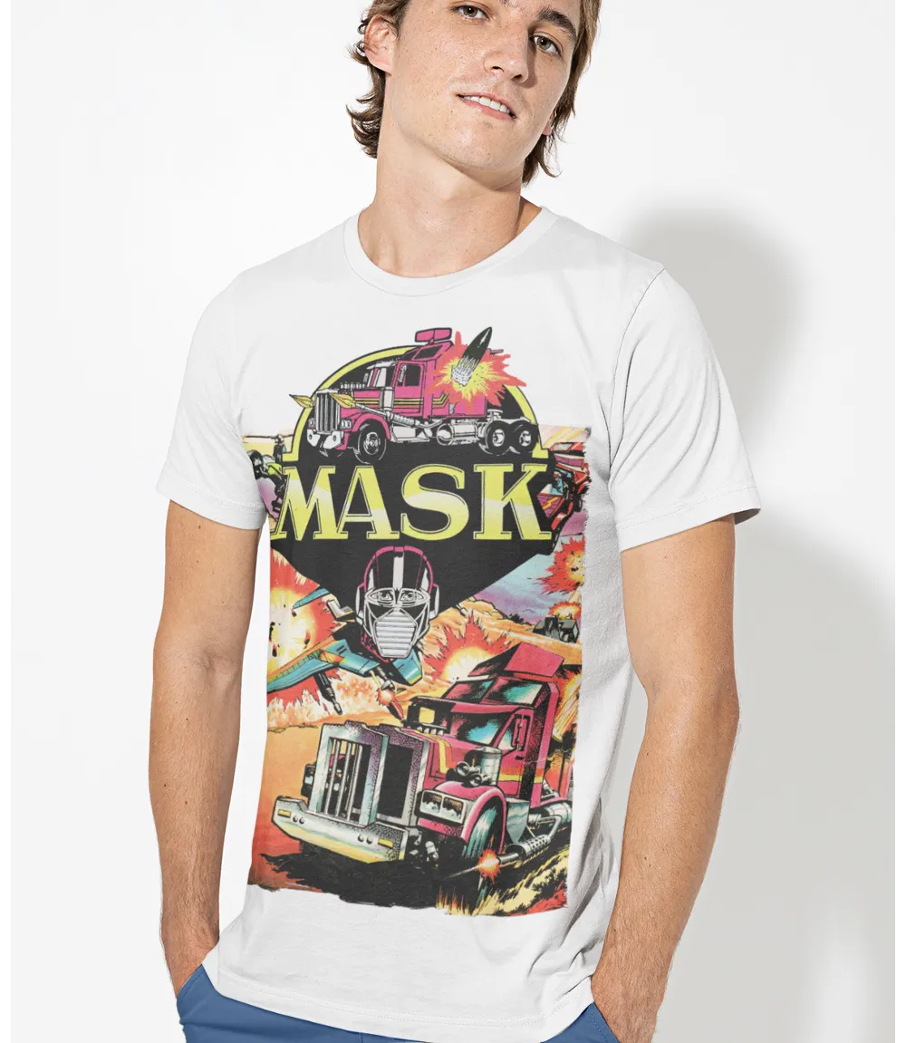 Retro MASK Poster Graphic T-Shirt, Vintage Cartoon T-Shirt