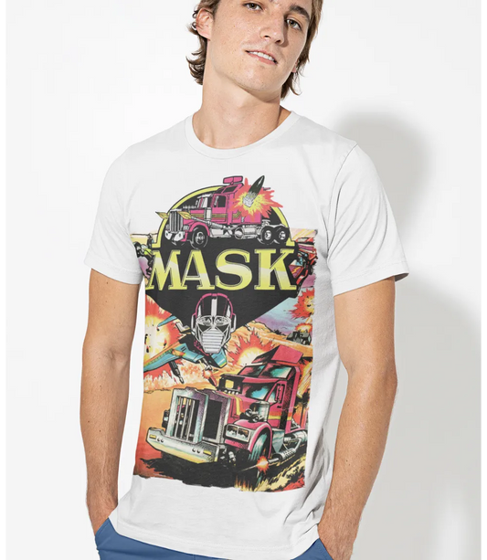 Retro MASK Poster Graphic T-Shirt, Vintage Cartoon T-Shirt