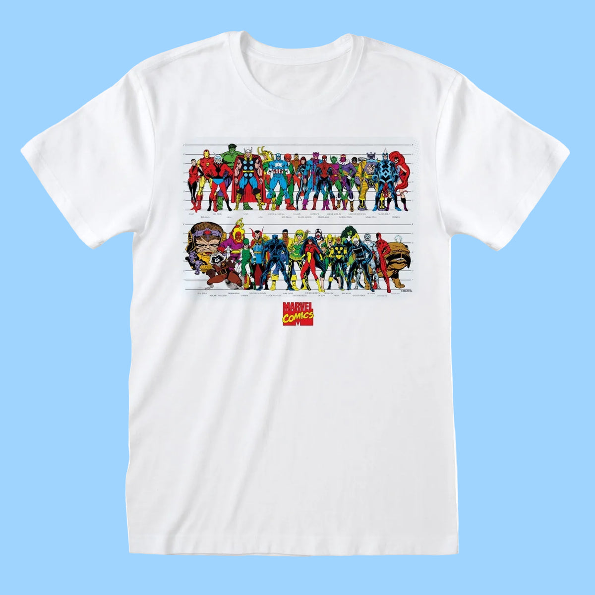 Marvel Comics - Character Chart White T-Shirt