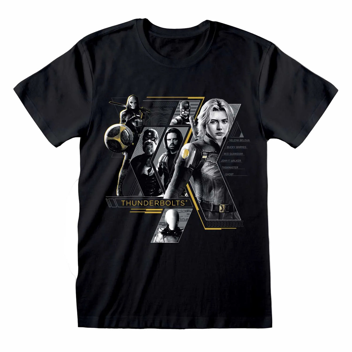 Thunderbolts - Thuderbolts 6 Character Black T-Shirt