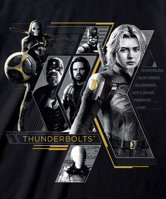 Marvel Thuderbolts 6 Character Black T-Shirt