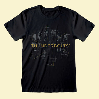 Thunderbolts - Thuderbolts Characters In Rectangles Black T-Shirt
