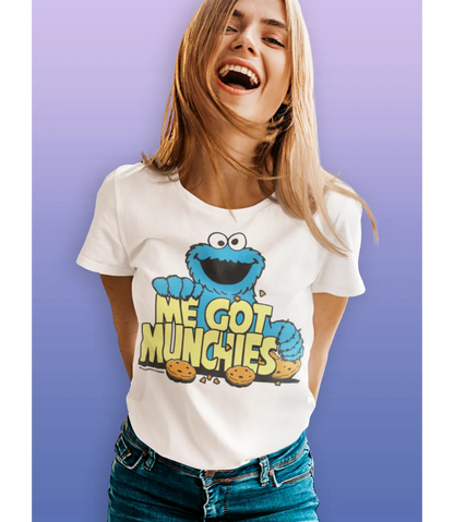 Men's Sesame Street Cookie Monster Me Got Munchies Ringer T-shirt by Famous Forever