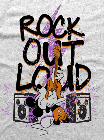 DISNEY MICKEY MOUSE - ROCK OUT LOUD - T-SHIRT
