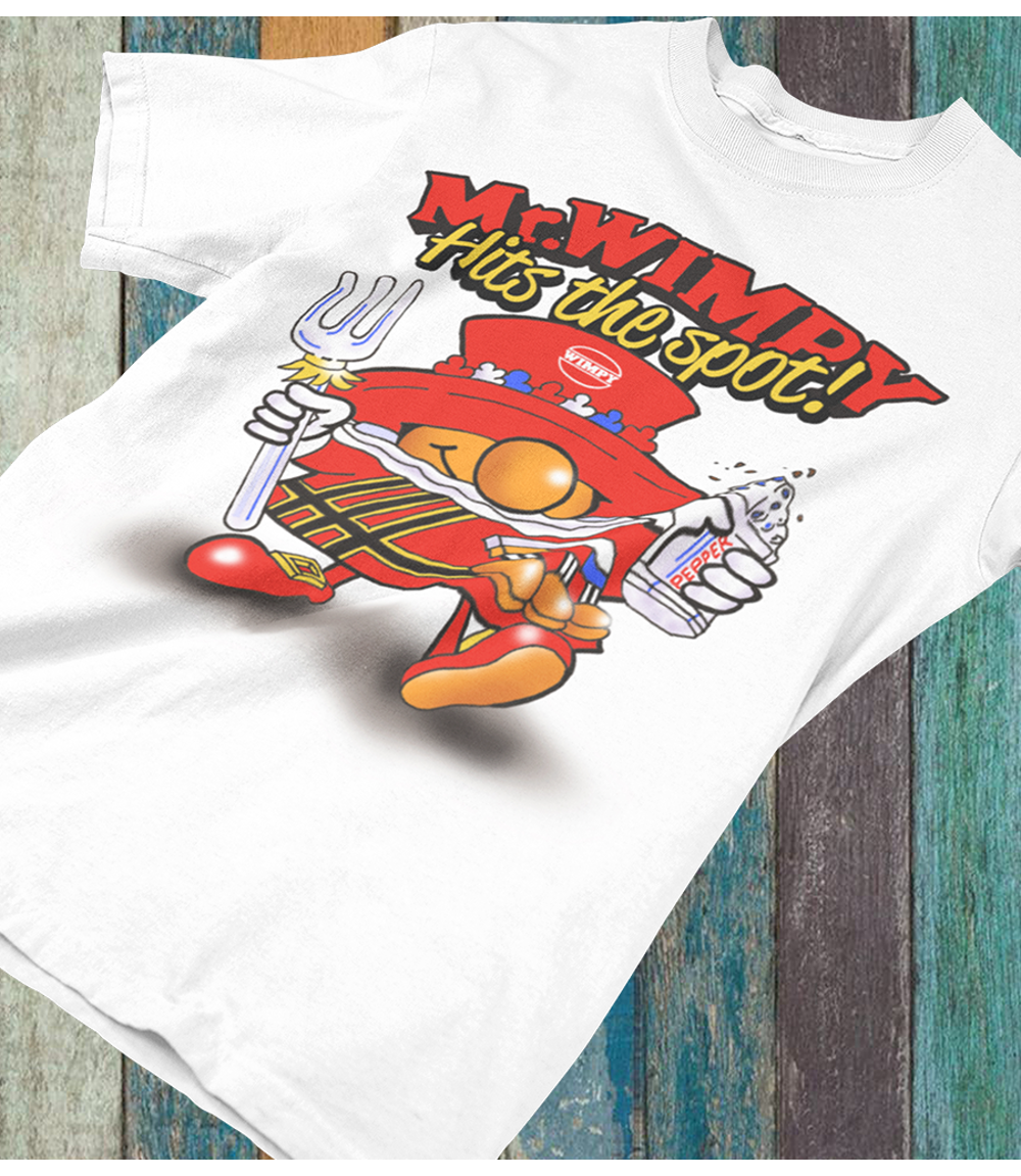 Retro Wimpy Graphic T-Shirt - Fast Food Burger and Fries Lover Unisex Tee
