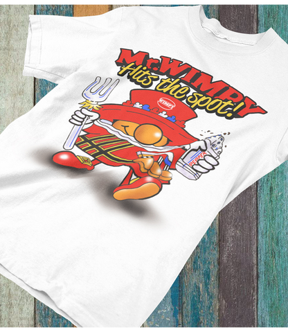 Retro Wimpy Graphic T-Shirt - Fast Food Burger and Fries Lover Unisex Tee