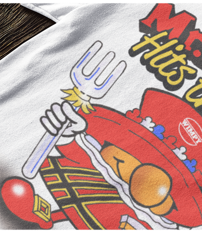 Retro Wimpy Graphic T-Shirt - Fast Food Burger and Fries Lover Unisex Tee