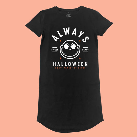 Nightmare Before Christmas Always Halloween Ladies T-shirt Mini Dress