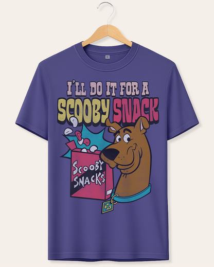 Official Scooby Doo Dusk Blue  short sleeve t-shirt with Scooby-Doo graphic and I'll do it for a scooby snack text