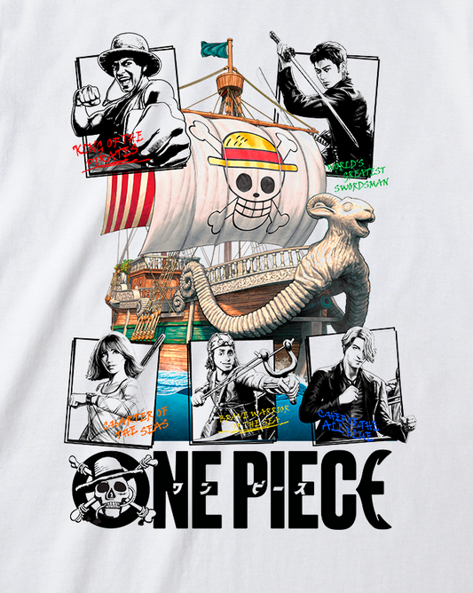 One Piece - Merry Go Call Outs White T-Shirt