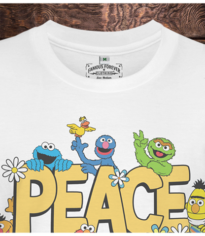 Sesame Street Peace & Love Unisex T-shirt - Medium