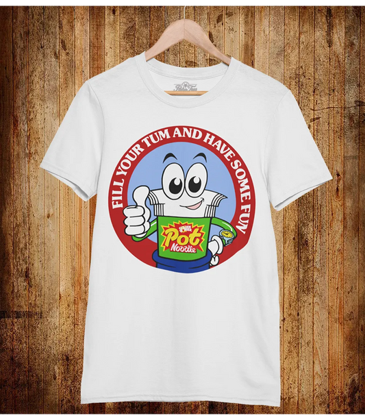 Cheerful Fun T-Shirt - Pot Noodle Graphic Top - Retro Tees
