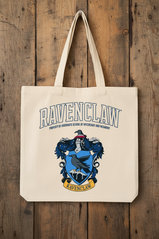 Harry Potter Tote bag with Ravenclaw crest and text 