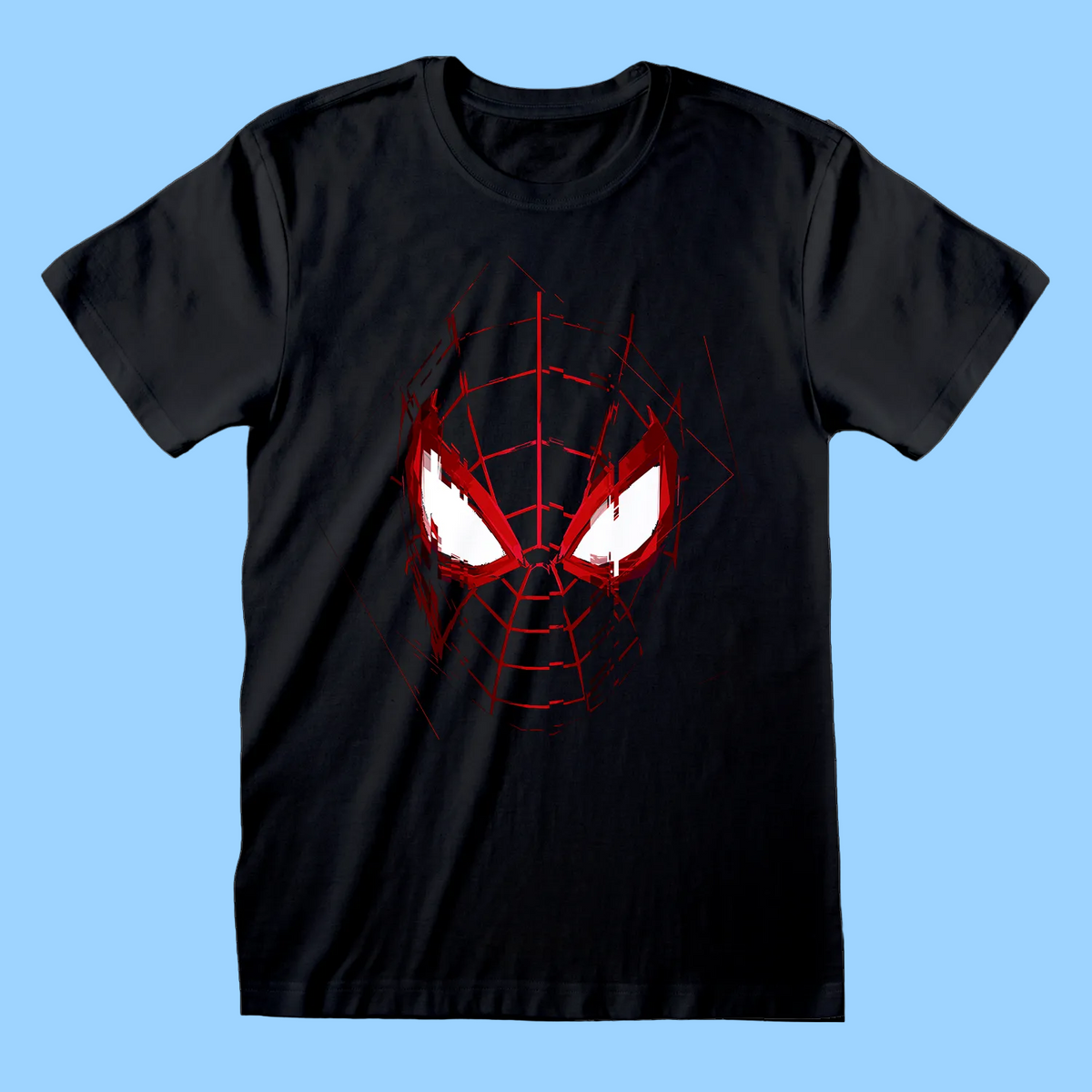 SPIDERMAN MILES MORALES - MASK GLITCH Black T-Shirt