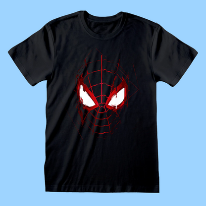 SPIDERMAN MILES MORALES - MASK GLITCH Black T-Shirt