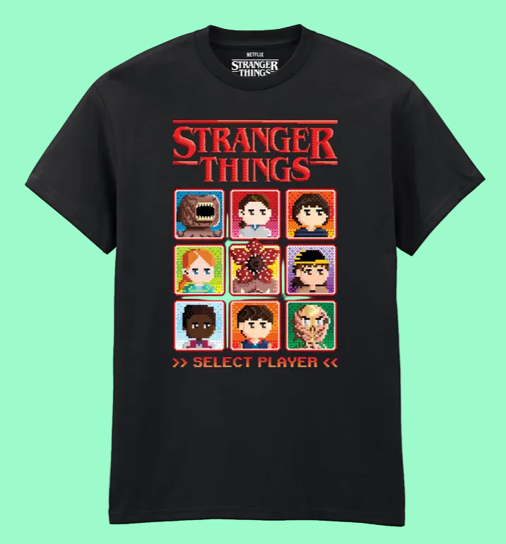 STRANGER THINGS  SELECT A PLAYER - T-SHIRT