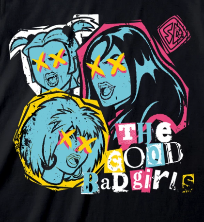 Scooby Doo T-shirt Black t-shirt with colourful graphic design of The Hex Girls