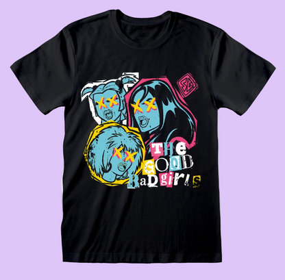 Scooby Doo T-shirt Black t-shirt with colourful graphic design of The Hex Girls