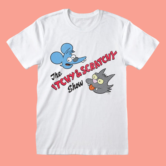 Simpsons, The - Itchy & Scratchy Show White T-Shirt