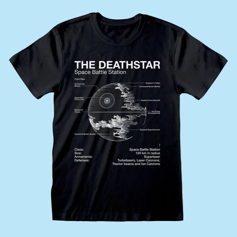 Star Wars - Death Star Sketch Black T-Shirt