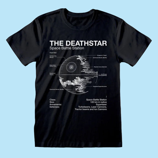 Star Wars - Death Star Sketch Black T-Shirt