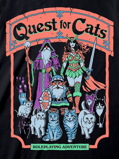 Steven Rhodes - Quest For Cats Black T-Shirt