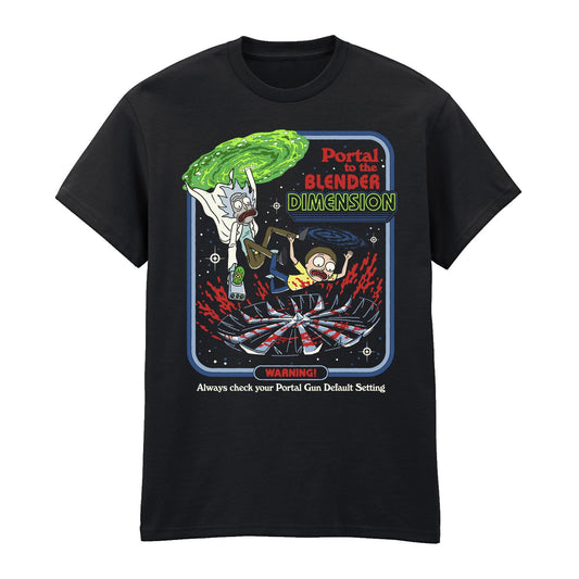 Steven Rhodes - Rick and Morty Portal Collab Black T-Shirt