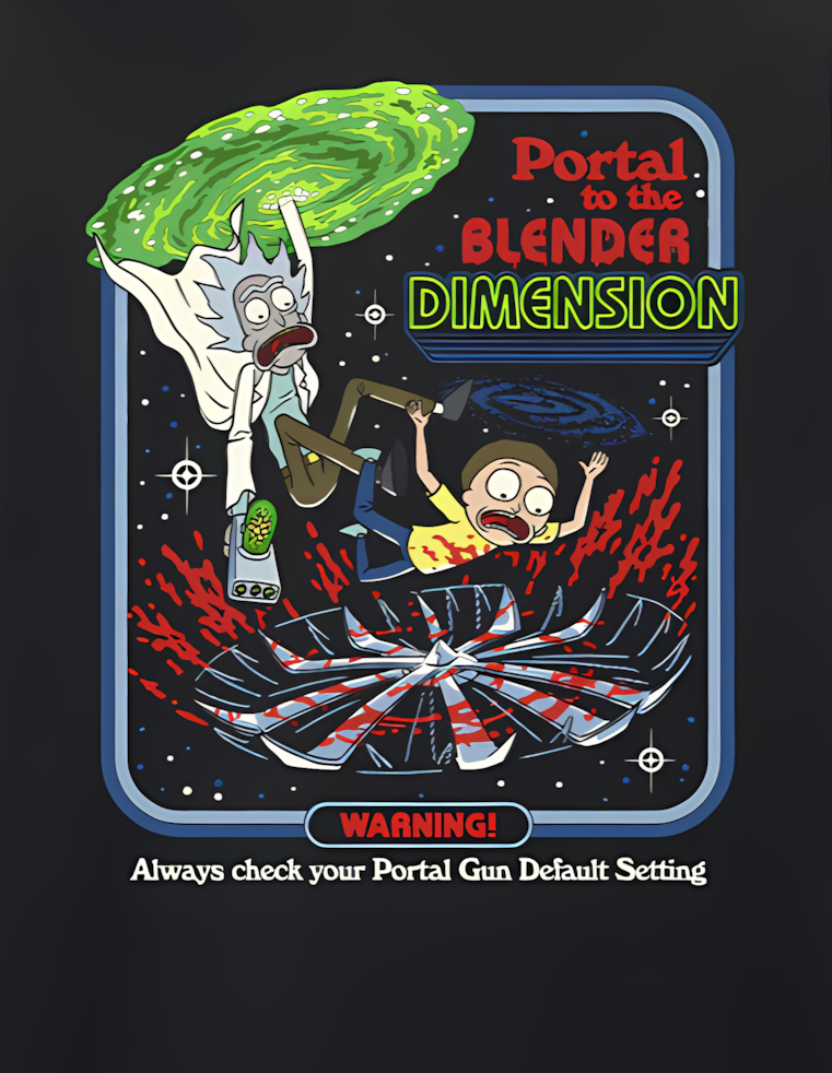 Steven Rhodes X Rick And Morty Portal T-shirt