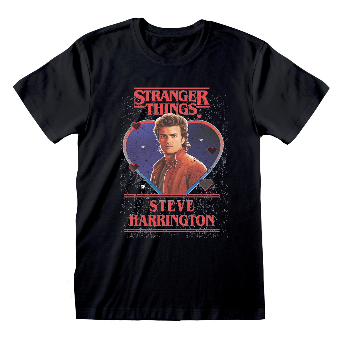 Stranger Things - Steve Love Black T-Shirt